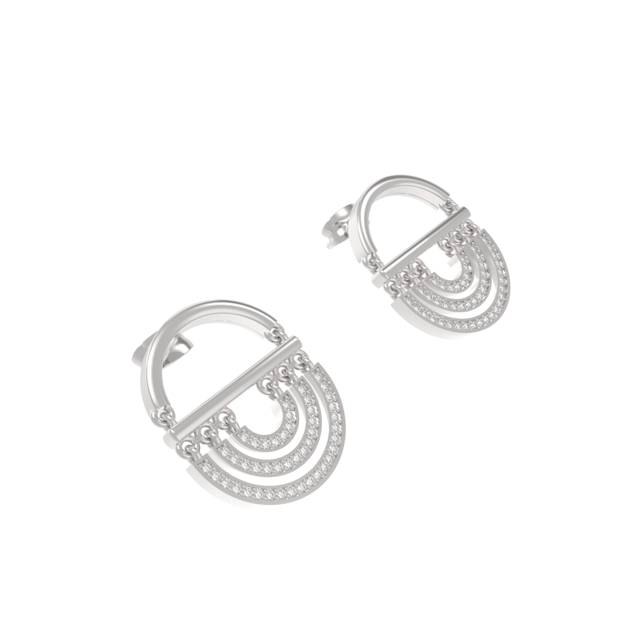 Water Twin Drop Dangle Earrings, Hallmarked 925 Sterling Silver
